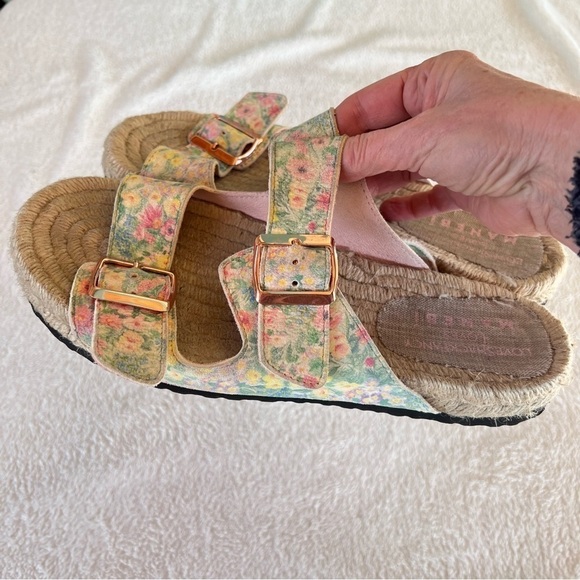 LOVESHACK FANCY X MANEBI NORDIC RAFFIA ESPADRILLE FLORAL SLIDE SANDALS S… - Picture 6 of 10